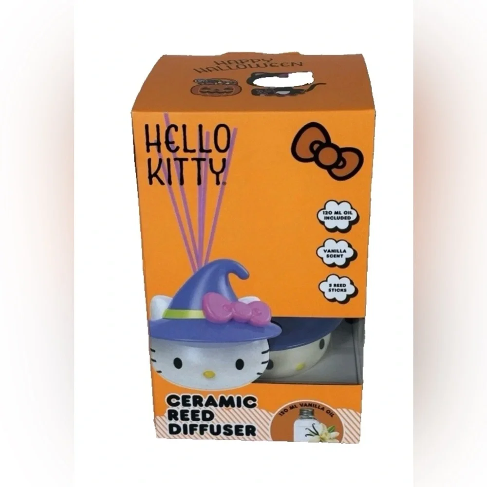 Hello Kitty Halloween Witch Ceramic Reed Diffuser Vanilla‎ Sanrio NIB